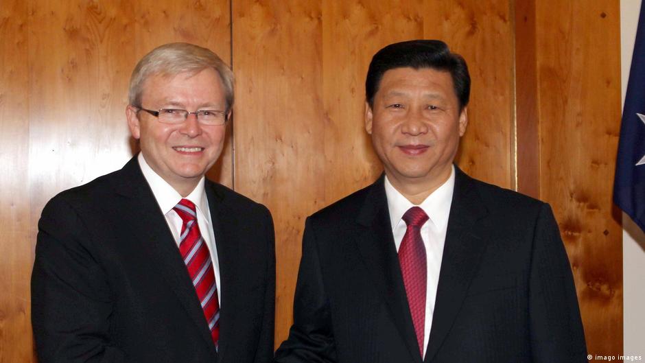 2010年，陸克文還在任總理，在坎培拉與時任中國國家副主席的習近平會面。
