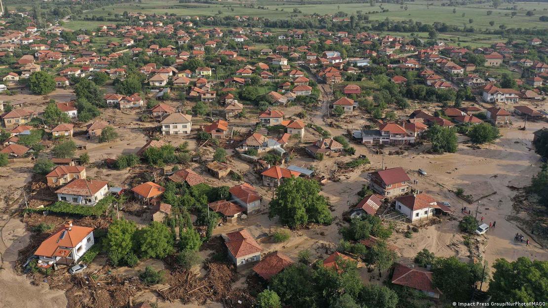 Enchente na região Karavelovo, na Bulgária