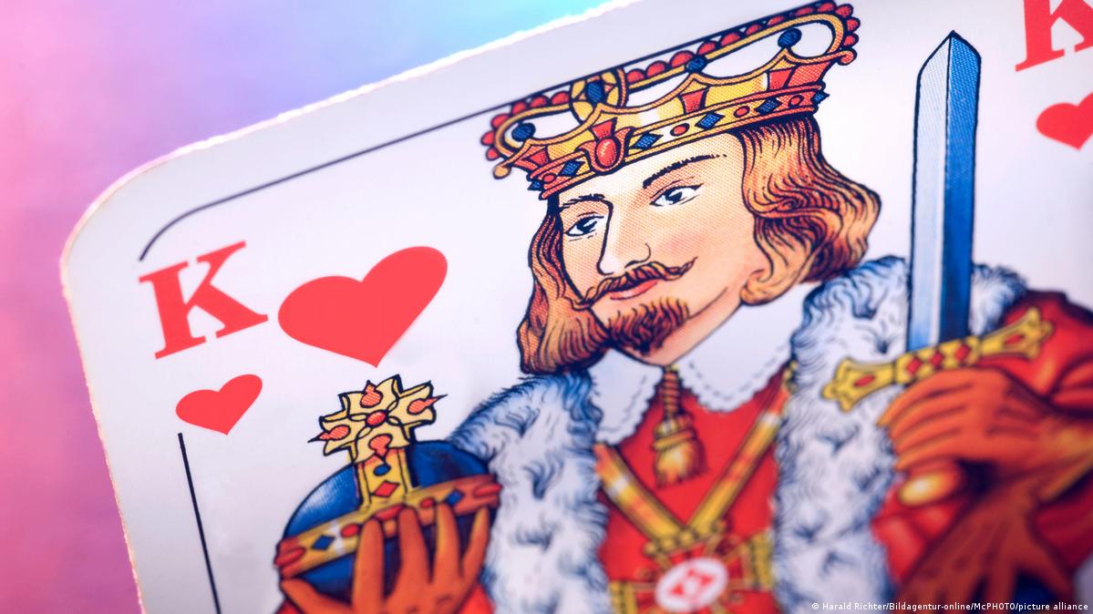 Playing card, a king of hearts