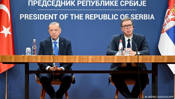 Serbien Treffen Präsident Vucic und Erdogan