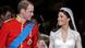 Prinz William und Kate Middleton halten sich auf ihrer Hochzeit die Hand und lächeln sich an. Prinz William und Kate Middleton halten sich auf ihrer Hochzeit die Hand und lächeln sich an.
