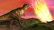 Illustration of a T-Rex looking at a meteorite hitting earth Illustration of a T-Rex looking at a meteorite hitting earth