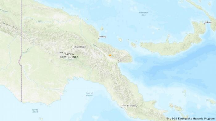 USGS Earthquake Hazards Program location of where the arthquake took place 파푸아뉴기니