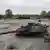 A destroyed tank in the Ukrainian town of Balakliya