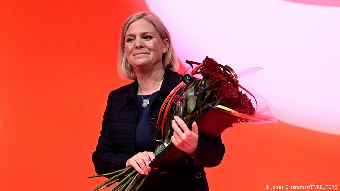 رئيسة وزراء السويد الاشتراكية ماجدلينا أندرسون في ستوكهولم 12.09.2022