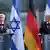 El ministro de Exteriores israelí, Yair Lapid, habla durante su rueda de prensa conjunta con el canciller alemán, Olaf Scholz.