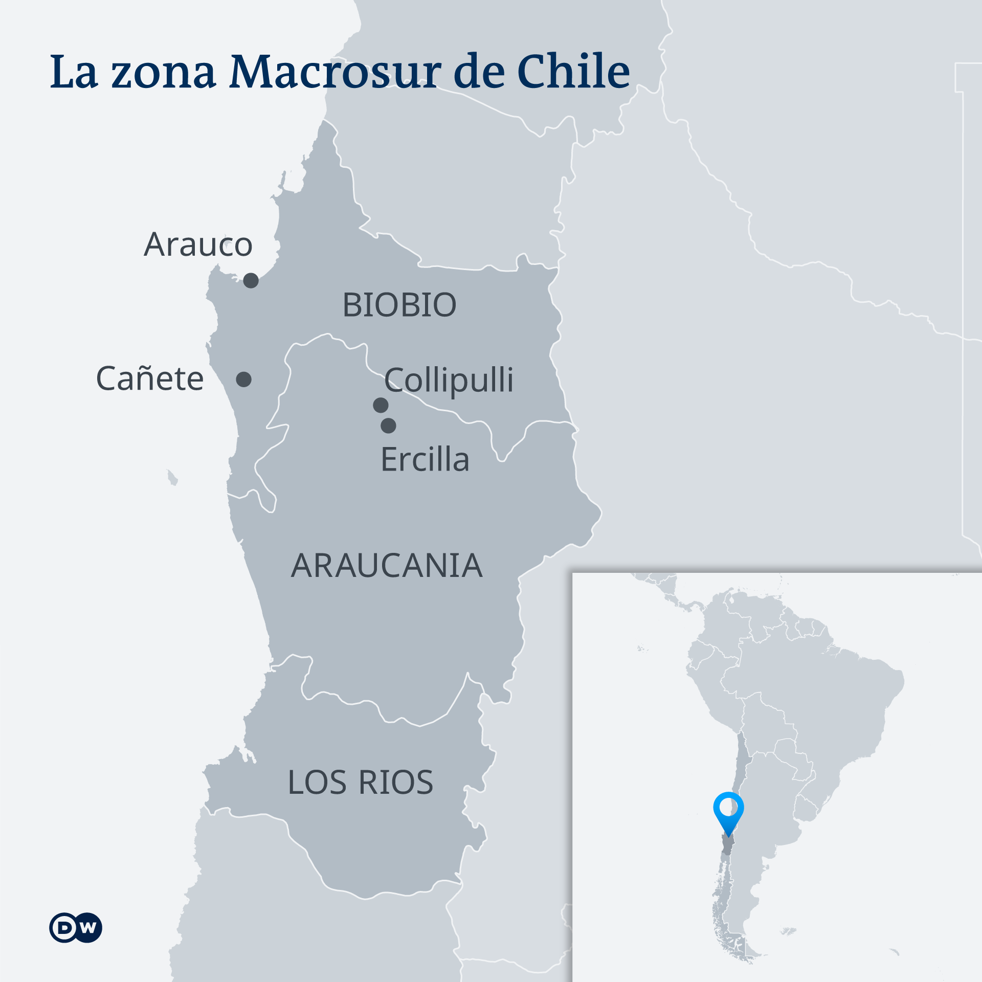 Mapa de Chile.