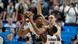 Spielszene im EM-Viertelfinale Griechenland gegen Deutschland: Giannis Antetokounmpo wird von Dennis Schröder und Johannes Voigtmann in Doppeldeckung genommen Spielszene im EM-Viertelfinale Griechenland gegen Deutschland: Giannis Antetokounmpo wird von Dennis Schröder und Johannes Voigtmann in Doppeldeckung genommen