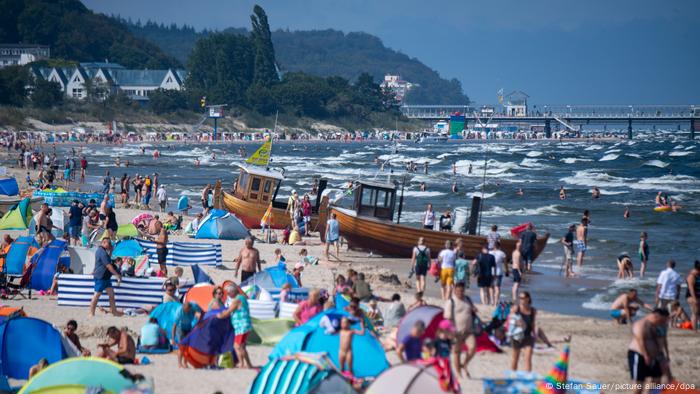 Beach scene on the Baltic Sea island of Usedom