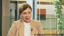 European Commission Vice President Vera Jourova talks to DW.
Sendedatum: 15.09.2022
Ort: Brussels, Belgium
Rechte: DW (Alexandra von Nahmen)
