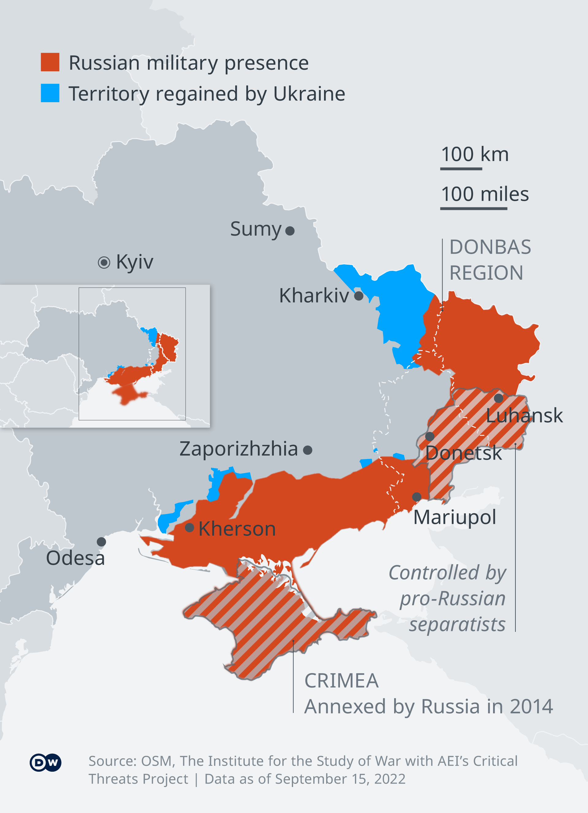 信息图：乌克兰反攻收复的失土