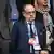 Der französische Fußballchef Noel Le Graet auf der Tribüne im Pariser Nationalstadion während des Länderspiels zwischen Frankreich und Dänemark