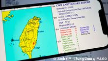 September 17, 2022, Asuncion, Paraguay: Webpage of the Seismological Center, Central Weather Bureau CWB of Taiwan displayed on a smartphone and screen. Taipei, Taiwan - A magnitude 6.4 earthquake struck Taiwan s southeastern Taitung County at 21:41 Saturday, according to data from the Central Weather Bureau. Asuncion Paraguay - ZUMAc217 20220917_zip_c217_003 Copyright: xAndrexM.xChangx