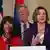 US House of Representatives Speaker Nancy Pelosi speaks during a joint news conference with Speaker of the National Assembly of Armenia Alen Simonyan in Yerevan