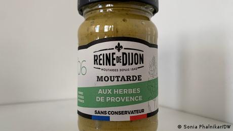 A bottle of Dijon mustard