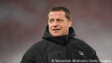 MUNICH, GERMANY - JANUARY 07: Team manager Max Eberl of Mönchengladbach looks on during the Bundesliga match between FC Bayern München and Borussia Mönchengladbach at Allianz Arena on January 07, 2022 in Munich, Germany. (Photo by Sebastian Widmann/Getty Images)