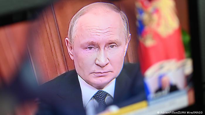 Vladimir Putin tokom obraćanja naciji 21.9.2022. 