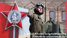 May 9, 2022, Moscow, Moscow Oblast, Russia: A Russian soldier salutes as he passes the review stand during the 77th annual Victory Day military parade celebrating the end of World War II at Red Square, May 9, 2022 in Moscow, Russia. (Credit Image: Â© Mikhail Metzel/Kremlin Pool/Planet Pix via ZUMA Press Wire
