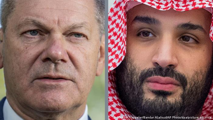 Bildkombo | Olaf Scholz un Mohammed bin Salman