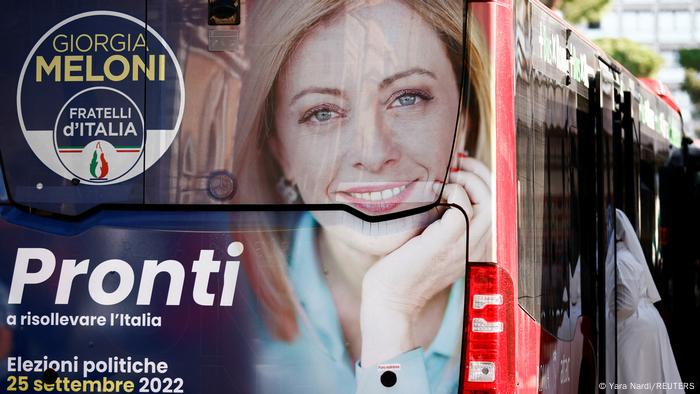 Giorgia Meloni en campaña.