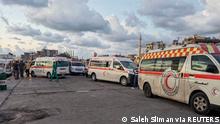 Ambulances are seen during the rescue process of migrants in the port of Tartous, Syria September 22, 2022 in this picture obtained from social media. Saleh Sliman/via REUTERS THIS IMAGE HAS BEEN SUPPLIED BY A THIRD PARTY. MANDATORY CREDIT. NO RESALES. NO ARCHIVES.