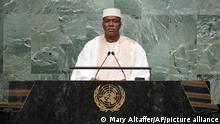 Acting Prime Minister of Mali Abdoulaye Maiga addresses the 77th session of the United Nations General Assembly, Saturday, Sept. 24, 2022 at U.N. headquarters. (AP Photo/Mary Altaffer)