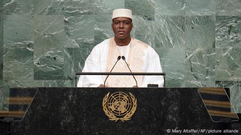 Le colonel Abdoulaye Maïga à la tribune de l'ONU en septembre 2022