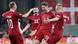 Denmark's Christian Eriksen, Pierre-Emile Hojbjerg, Andreas Skov Olsen and Rasmus Kristensen celebrates the second goal during the UEFA Nations League League 2-0 win against France. September 25, 2022. Denmark's Christian Eriksen, Pierre-Emile Hojbjerg, Andreas Skov Olsen and Rasmus Kristensen celebrates the second goal during the UEFA Nations League League 2-0 win against France. September 25, 2022.