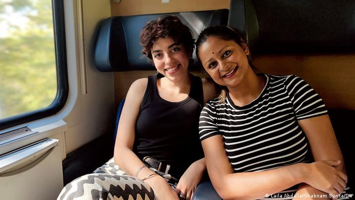 Laila Abdalla and Shabnam surita in a train from Bratislava to Budapest