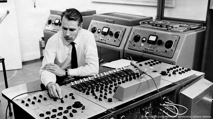 George Martin in the recording studio