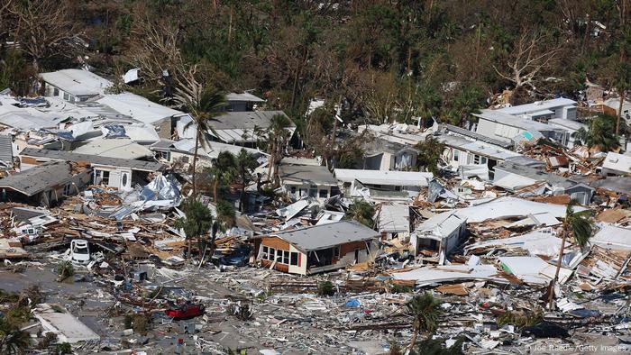 Fort Myers Beach, Florida residential neighborhood destroyed. 