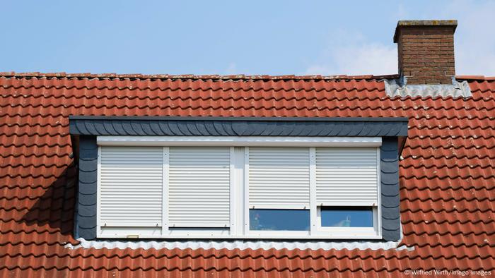 Skylight with shutters down Skylight with shutters down