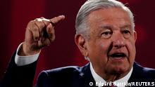 FILE PHOTO: Mexico's President Andres Manuel Lopez Obrador gestures during a news conference at the National Palace in Mexico City, Mexico, June 20, 2022. REUTERS/Edgard Garrido//File Photo