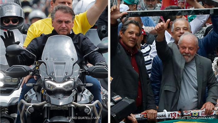 Jair Bolsonaro, presidente de Brasil (derecha en la imagen) y Luiz Inacio Lula da Silva, candidato a la presidencia