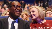 British Prime Minister Liz Truss and Chancellor of the Exchequer Kwasi Kwarteng attend the annual Conservative Party conference in Birmingham, Britain, October 2, 2022. REUTERS/Hannah McKay