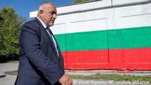Former Bulgarian Prime Minister Boyko Borisov leaves the polling station after casting his ballot in the town of Bankya, Bulgaria, Sunday, Oct. 2, 2022. Bulgarians on Sunday cast their ballots in a general election marked by a raging war nearby, political instability, and economic hardships in the European Union’s poorest member. (AP Photo/Visar Kryeziu)