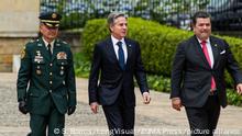 October 3, 2022, Bogota, Cundinamarca, Colombia: US Secretary of State Antony Blinken enters Colombia's presidential palace 'Casa de Narino' during the official visit of United States secretary of state, Antony Blinken to Colombia, ahead to the OAS general assembly later on Lima, Peru. In Bogota, Colombia, October 3, 2022. Photo by: S. Barros/Long Visual Press (Credit Image: Â© S. Barros/LongVisual via ZUMA Press Wire