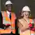 Лиз Тръс и Куази Куартенг при посещение на строителен обект