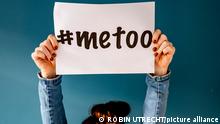 ILLUSTRATIVE - A woman holds up a sign that reads #metoo me too MeToo (or #MeToo) is an initiative against sexual harassment, harassment and assault, especially within the power balance of a work or educational environment. This concerns violations of human dignity and often also violence against women and minors. Robin Utrecht