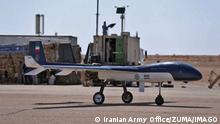 August 24, 2022, UNKNOWN, UNKNOWN, IRAN: A handout photo made available by the Iranian Army office shows a military drone during the military drone drill in an unknown location, Iran, on 24 August 2022. Iranian Army started a two-day military drone drill in various parts of the country. UNKNOWN IRAN - ZUMAi98_ 20220824_zih_i98_036 Copyright: xIranianxArmyxOfficex 