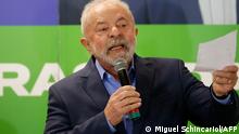 Lula speaking at a campaign event Wednesday