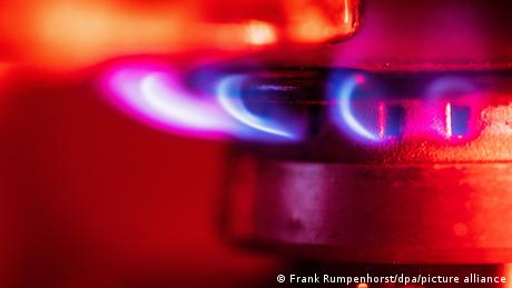 Stock image of a gas burner on a stove