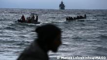  200229 -- MYTILENE, Feb. 29, 2020 -- A boat R with refugees and migrants arrives at Skala Sikaminias, on the Greek island of Lesbos, Greece, Feb. 29, 2020. Greek authorities suspended the operation of the customs post on the land border with Turkey on Friday, as groups of refugees and migrants were gathering on the Turkish side of the border, Greek national news agency AMNA reported. More than one million refugees and migrants have reached Greece since 2015, mainly coming from Turkish shores, seeking refuge in Europe from war and poverty. GREECE-LESBOS-MIGRANT-REFUGEE MariosxLolos PUBLICATIONxNOTxINxCHN