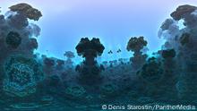 fractal landscape with porous fabrics, geometric composition ,digital art works. 3D Rendering
