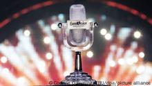 ARCHIV - Die Trophäe des Eurovision Song Contest 2022 (undatierte Aufnahme). Der Eurovision Song Contest wird im kommenden Jahr 2023 entweder in Glasgow oder in Liverpool stattfinden. (zu dpa: «Eurovision Song Contest findet 2023 in Glasgow oder Liverpool statt») +++ dpa-Bildfunk +++