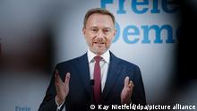 10.10.2022 Christian Lindner (FDP), Bundesminister der Finanzen und FDP-Bundesvorsitzender, gibt eine Pressekonferenz zum Ausgang der Landtagswahl in Niedersachsen.