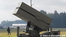 epa10209641 Spanish army air defence systems NASAMS simulates the defence during Ramstein Alloy exercise in Lielvarde Air Base, Latvia, 27 September 2022. NATO said Hungary, Germany, Czech Republic, Italy, Turkey, the United Kingdom, Estonia, Latvia and Lithuania, as well as partner Finland, will conduct the two-day third Ramstein Alloy exercise in 2022. During the exercise participating air forces flew quick reaction alert drills including Communication Loss, Slow Mover Intercept, Dissimilar Air Combat Training, Combat Search and Rescue, Close Air Support and Air-to-Air Refuelling scenarios. One special focus was on the integration of a Spanish Ground Based Air Defense Task Force into the activities. Spanish NASAMS air defence systems simulated the defence of Lielvarde Air Base against aerial attack. EPA-EFE/TOMS KALNINS