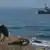سفينة تابعة للبحرية الإسرائيلية في البحر الأبيض المتوسط في المنطقة المتاخمة للبنان 