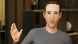 A metaverse avatar of Mark Zuckerberg waves to the camera A metaverse avatar of Mark Zuckerberg waves to the camera