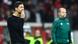 Leverkusens Trainer Xabi Alonso hält sich die Hand vor den Mund Leverkusens Trainer Xabi Alonso hält sich die Hand vor den Mund